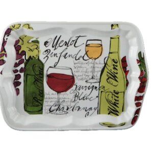Rosanna Studio Wine Grapes Serving Plate Tray 15.5" W x 1.0" H x 11.25"